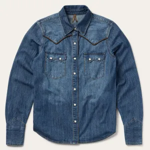 Piped Dark Denim Western Shirt -STETSON