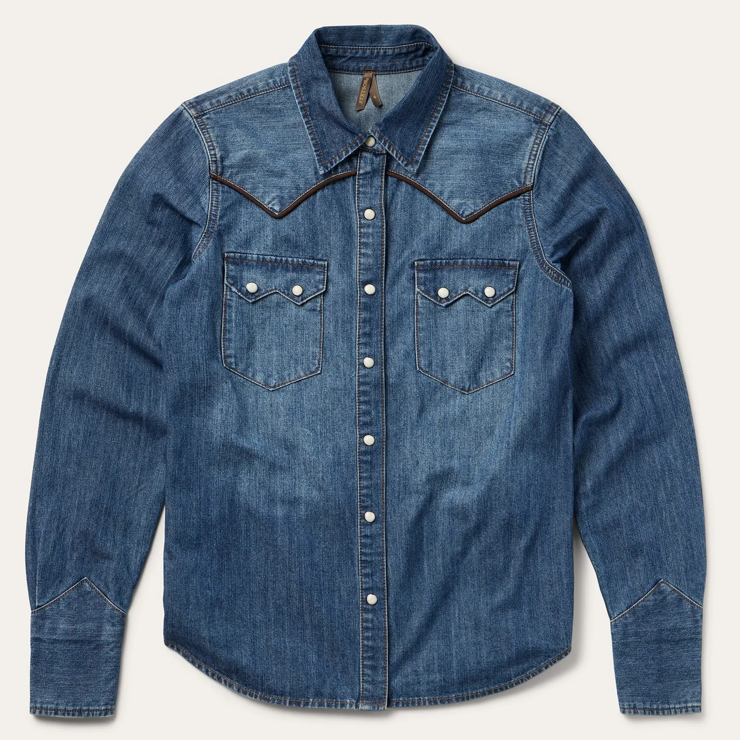 Piped Dark Denim Western Shirt -STETSON