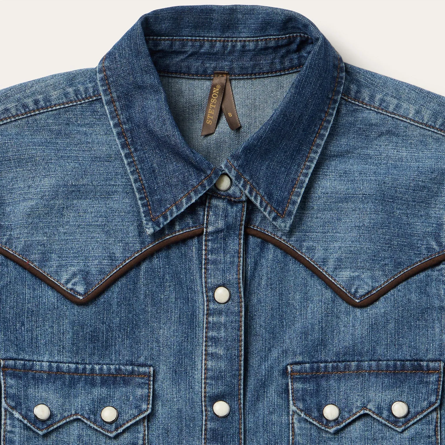 Piped Dark Denim Western Shirt -STETSON