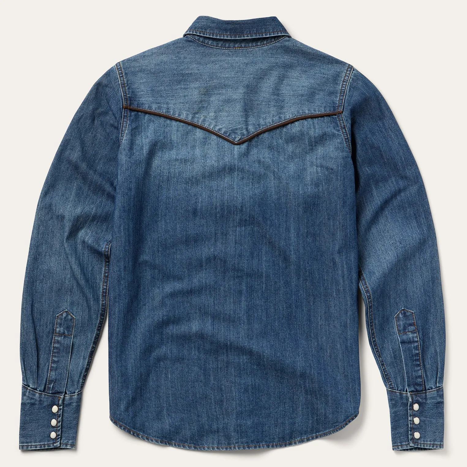 Piped Dark Denim Western Shirt -STETSON