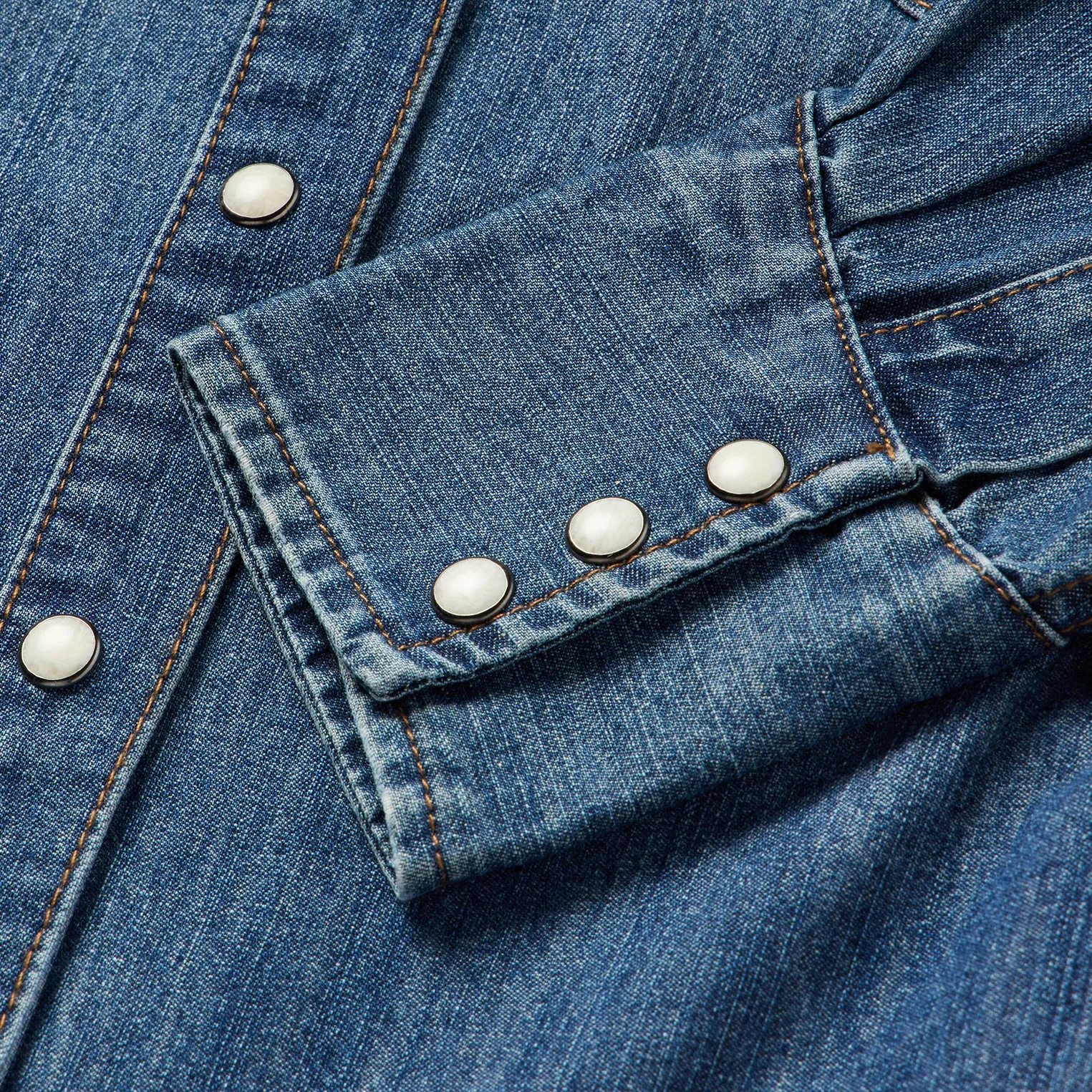 Piped Dark Denim Western Shirt -STETSON