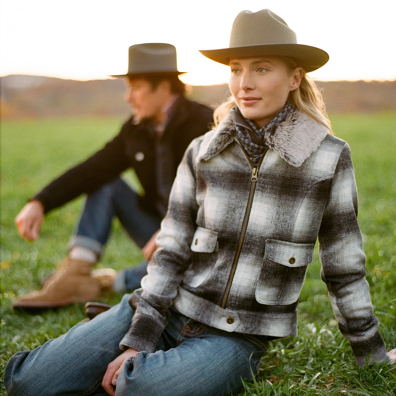 Plaid Cropped Jacket -STETSON