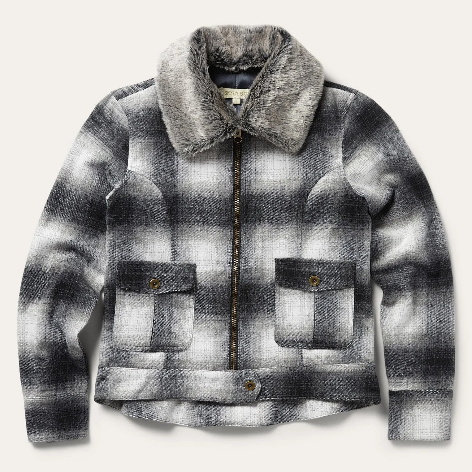 Plaid Cropped Jacket -STETSON