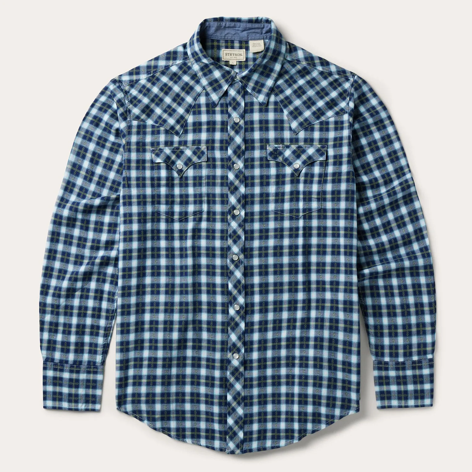 Plaid Twill Dobby Western Shirt -STETSON
