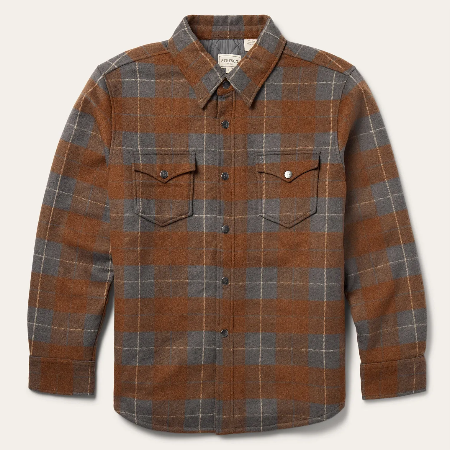 Plaid Western Shirt Jacket -STETSON
