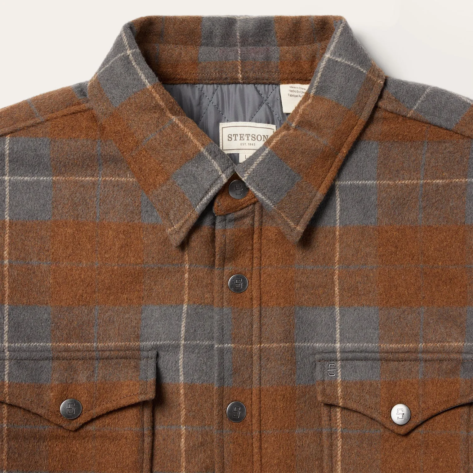 Plaid Western Shirt Jacket -STETSON
