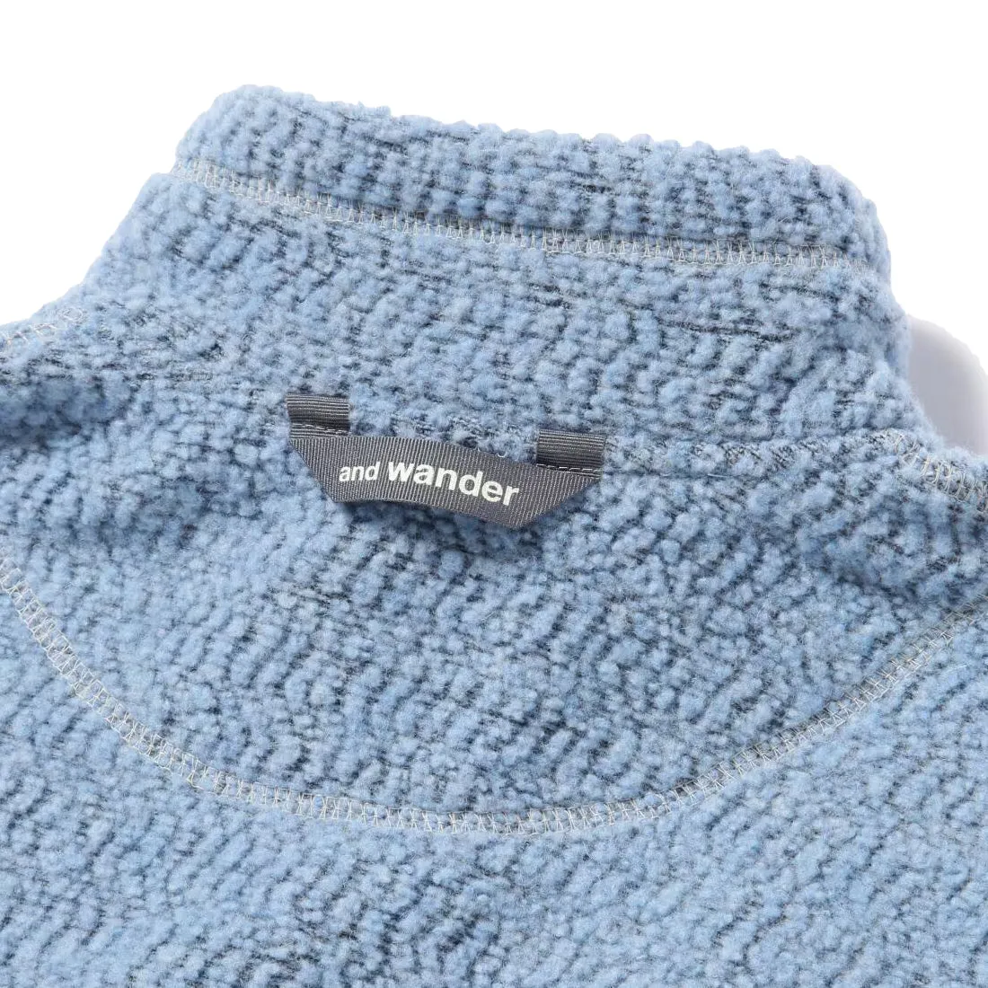 Premium Quality And Wander Womens Re Wool Jq Stand Zip Light Blue  Last Few Pieces!