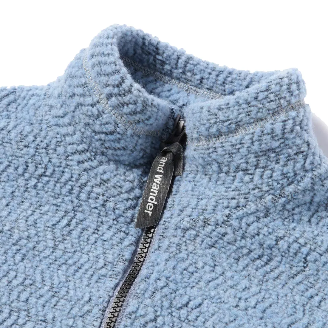 Premium Quality And Wander Womens Re Wool Jq Stand Zip Light Blue  Last Few Pieces!