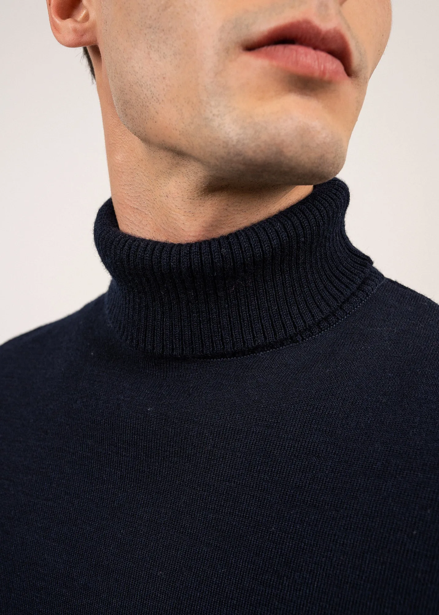 Pull col roul Bretagne - en laine (MARINE)