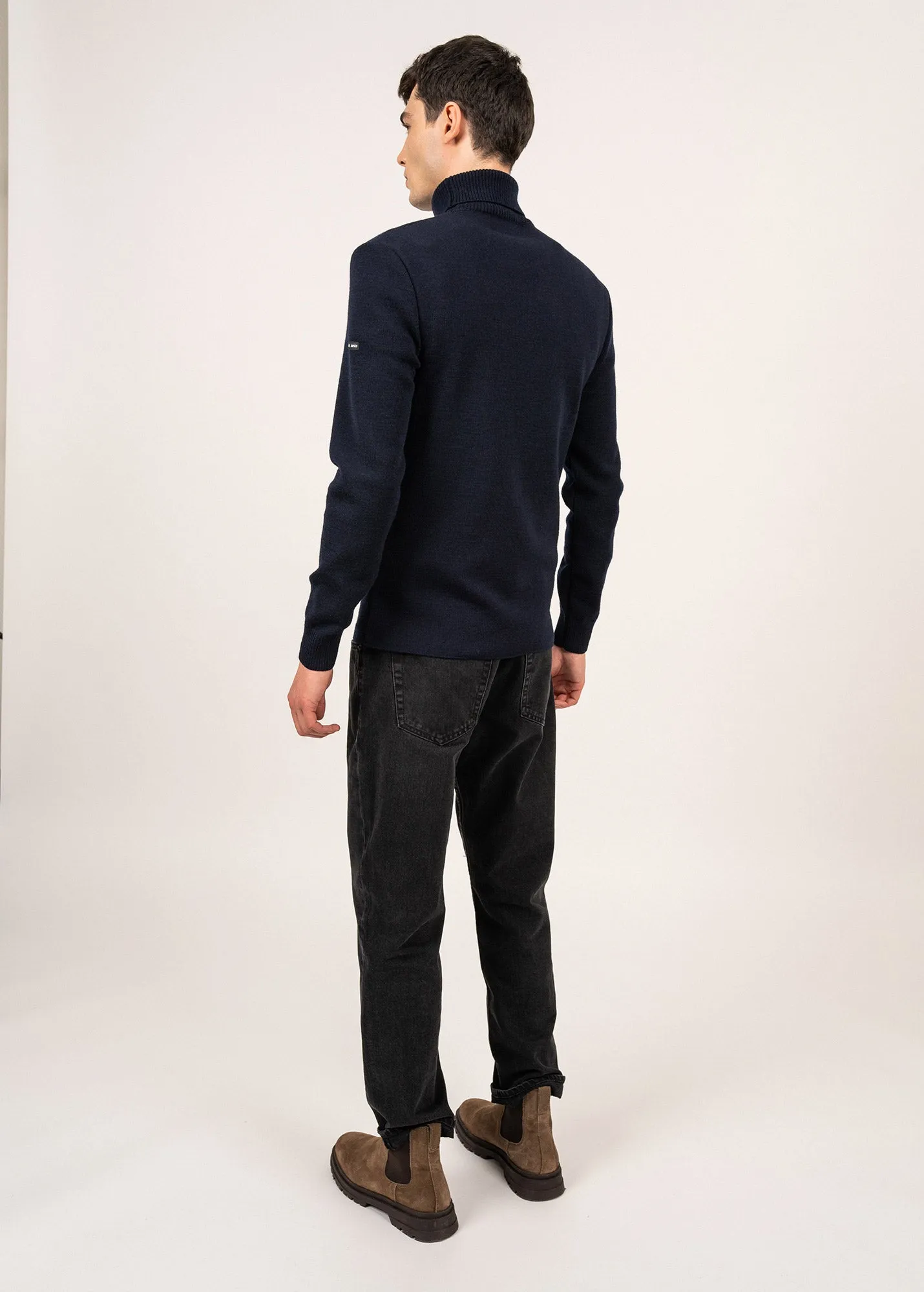Pull col roul Bretagne - en laine (MARINE)