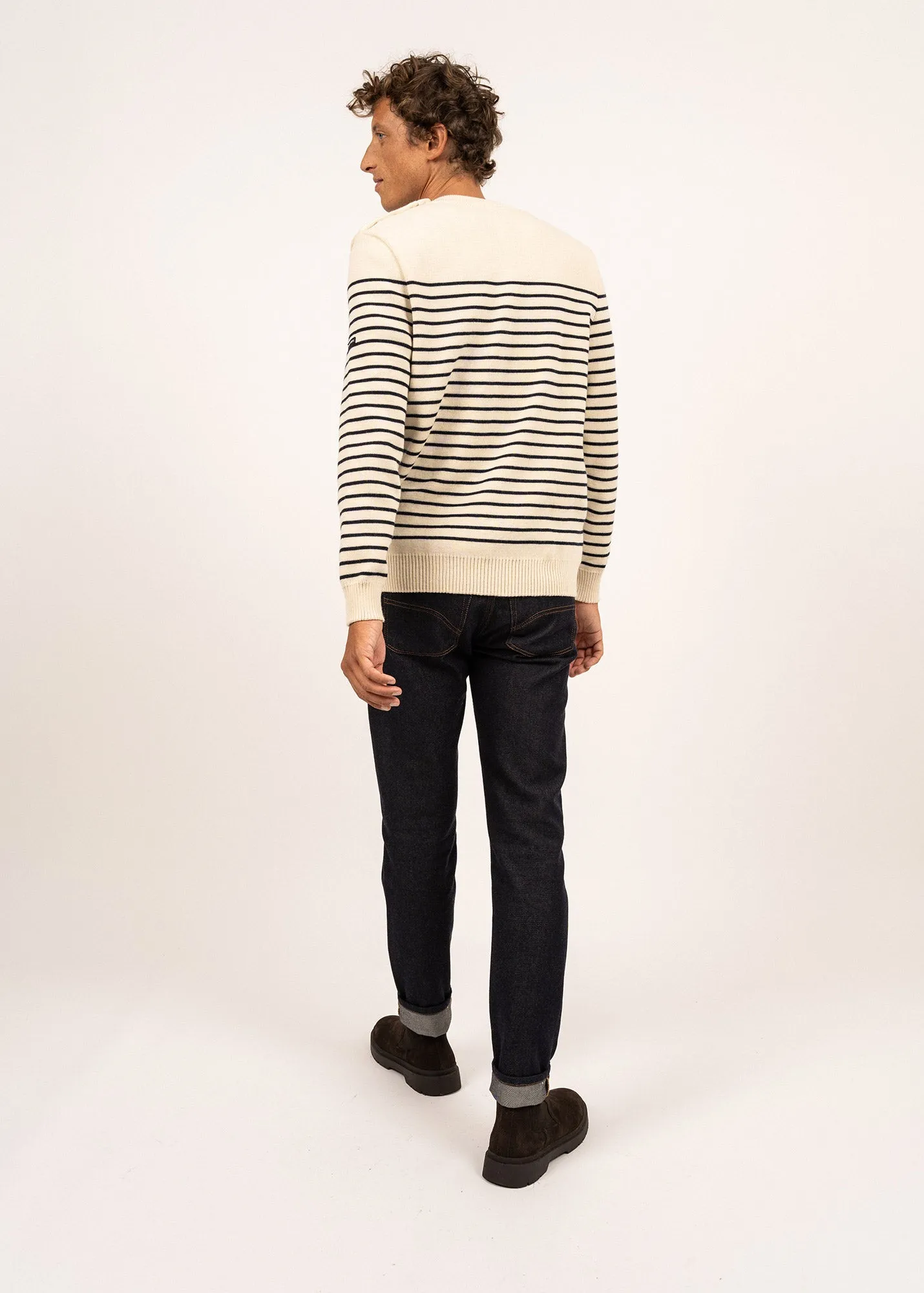 Pull marin ray Binic - coupe confort (ECRU/MARINE)