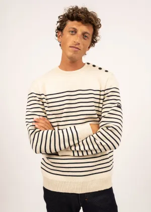 Pull marin ray Binic - coupe confort (ECRU/MARINE)