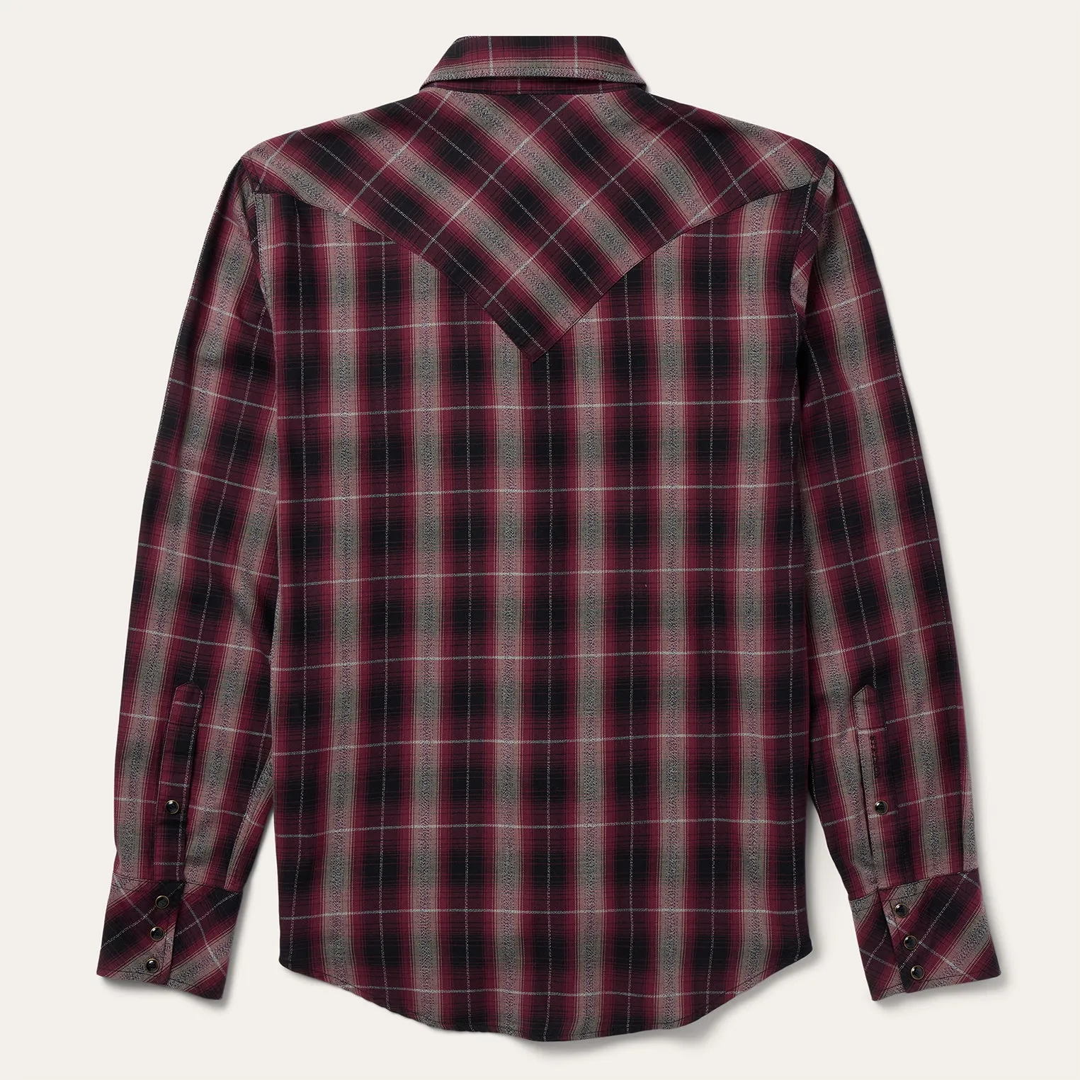 Red Marl Plaid Western Shirt -STETSON