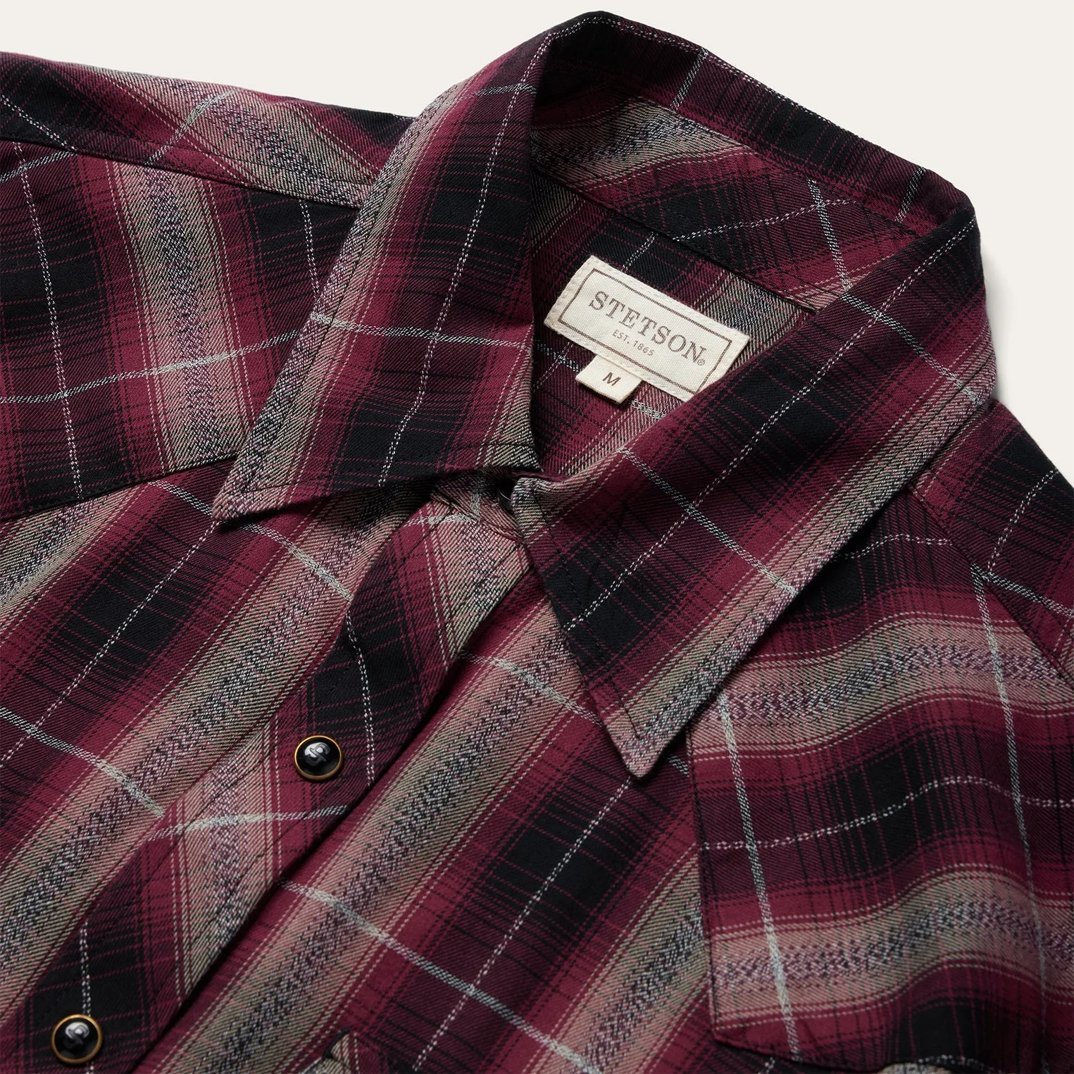 Red Marl Plaid Western Shirt -STETSON