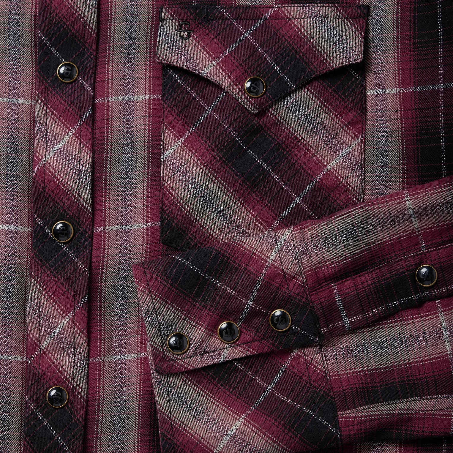 Red Marl Plaid Western Shirt -STETSON