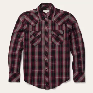 Red Marl Plaid Western Shirt -STETSON