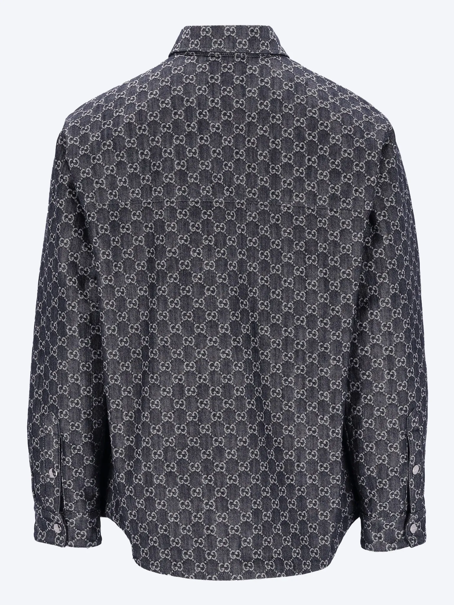 Reversible wool and denim shirt