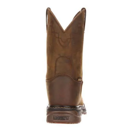 Rocky Men's Brown Distressed Roper Round Toe Boot