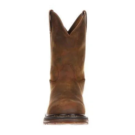 Rocky Men's Brown Distressed Roper Round Toe Boot