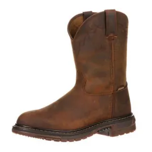 Rocky Men's Brown Distressed Roper Round Toe Boot
