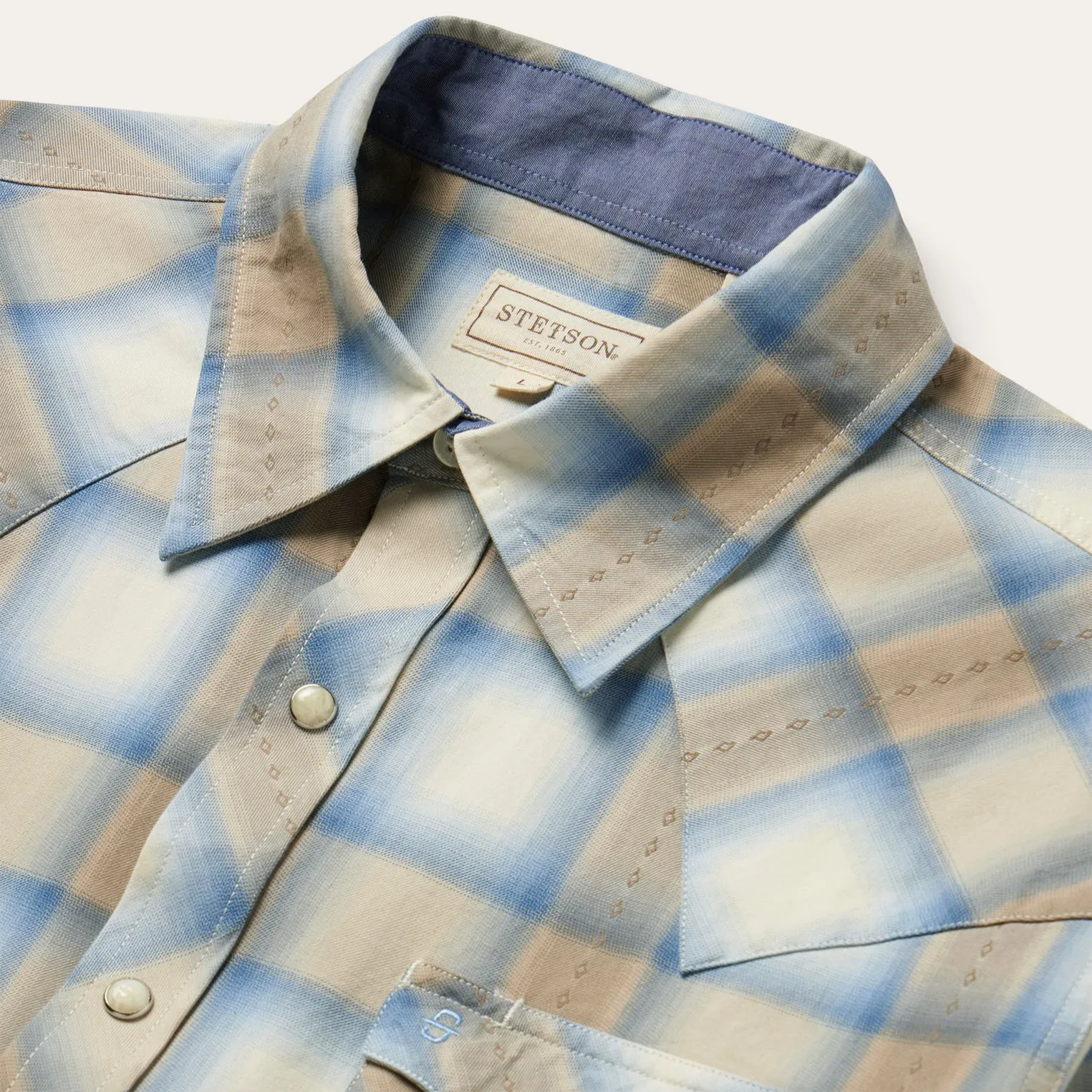 Sand Plaid Dobby Western Shirt -STETSON