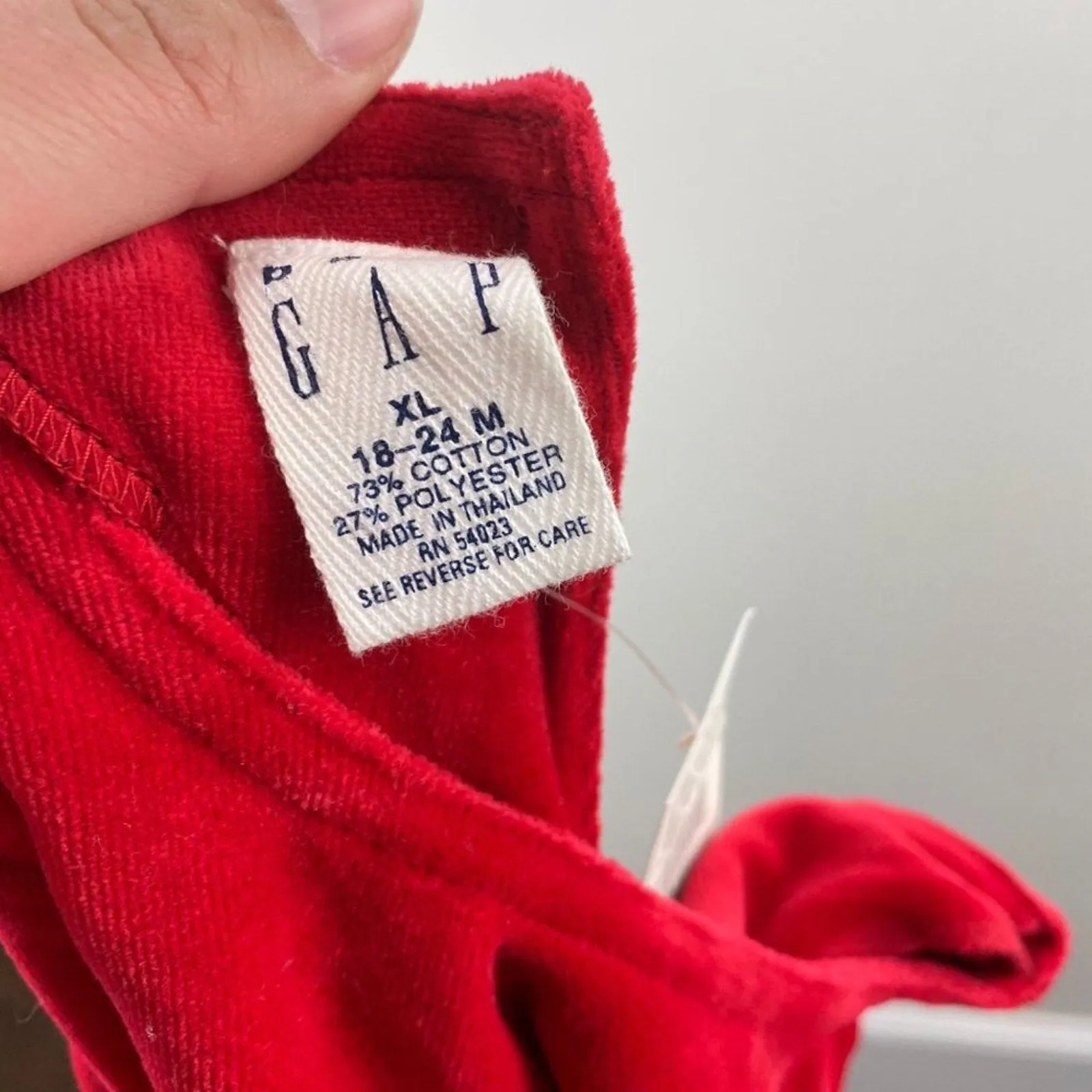 Selling Fast Vintage 90s Gap Red Velour Dress 18-24 Months NWT  Today Only!