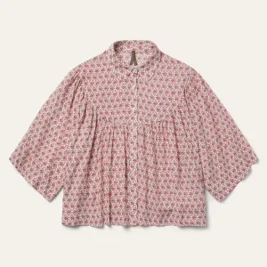 Short-Sleeved Cottage Floral Blouse -STETSON