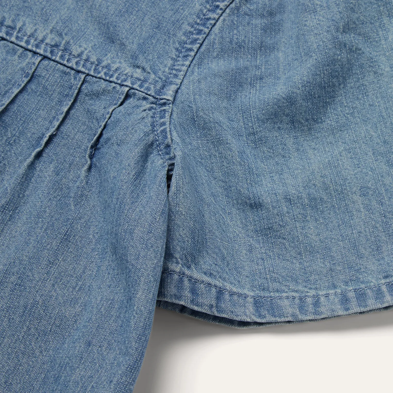 Short-Sleeved Denim Blouse -STETSON