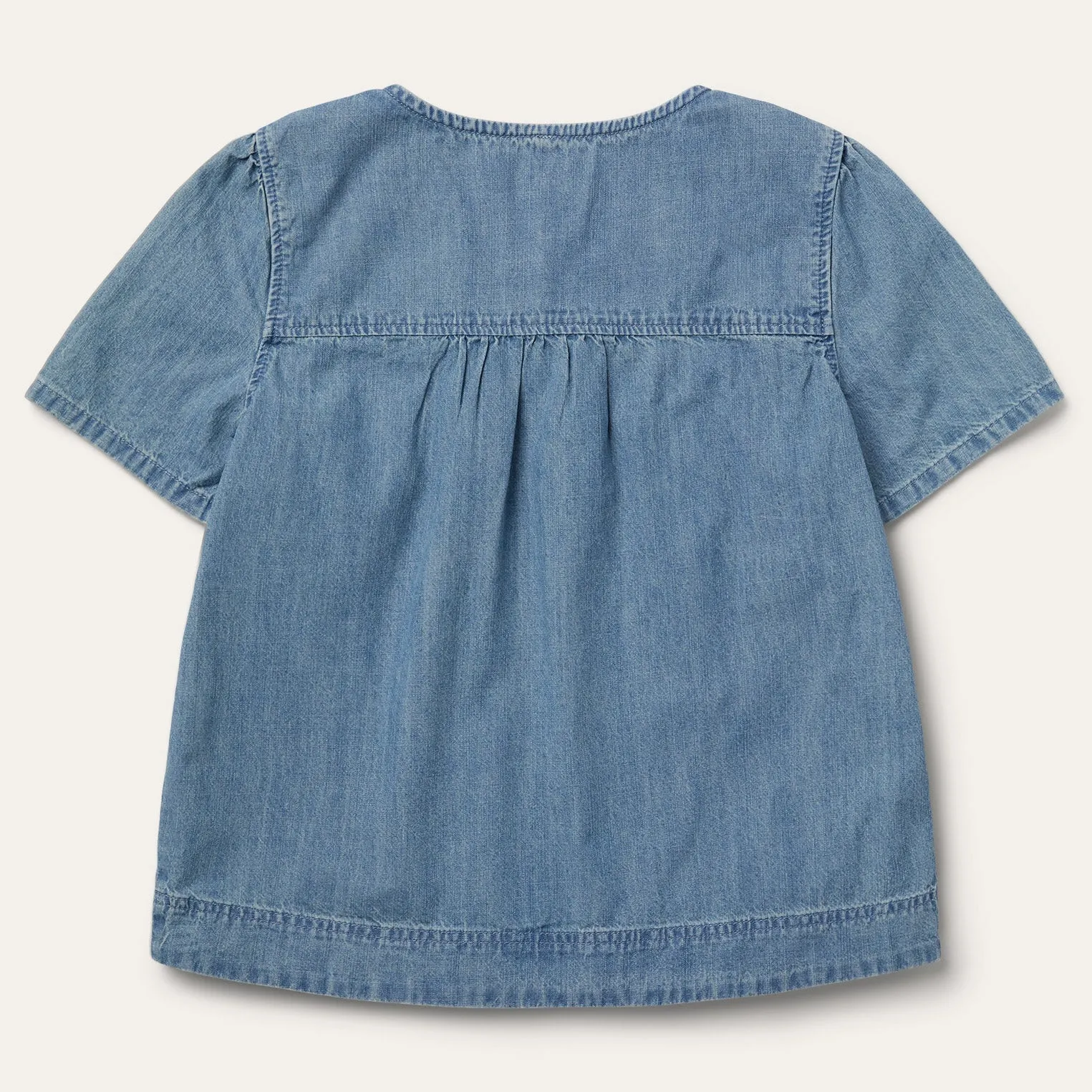 Short-Sleeved Denim Blouse -STETSON