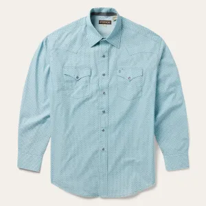 Silver Diamond Neat Print Western Shirt -STETSON