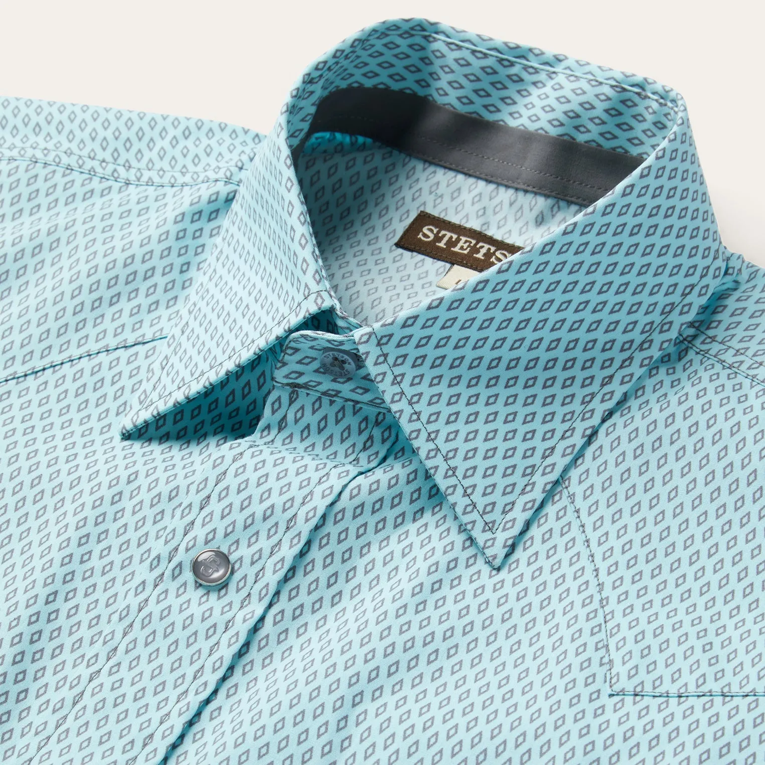 Silver Diamond Neat Print Western Shirt -STETSON