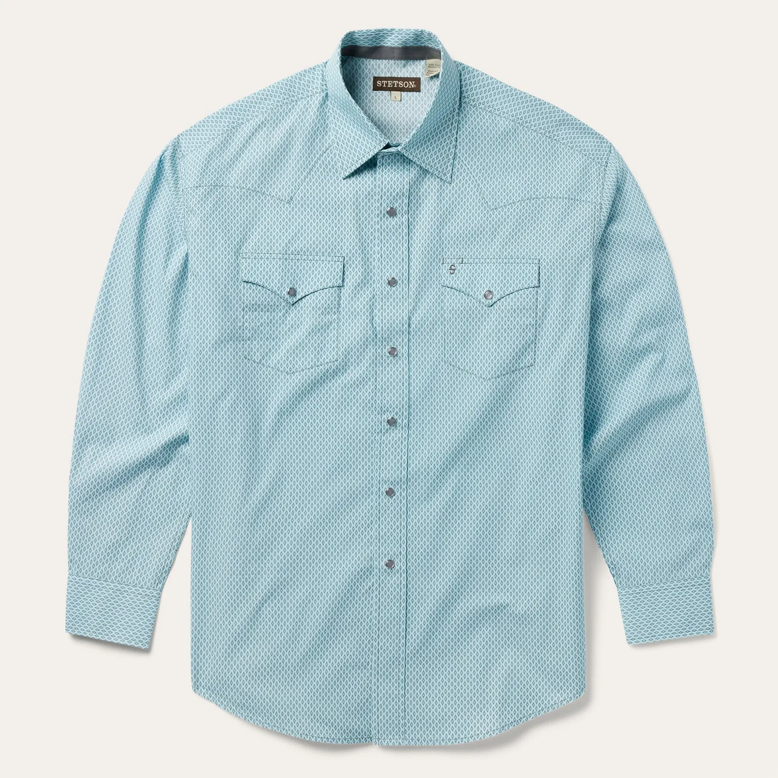 Silver Diamond Neat Print Western Shirt -STETSON