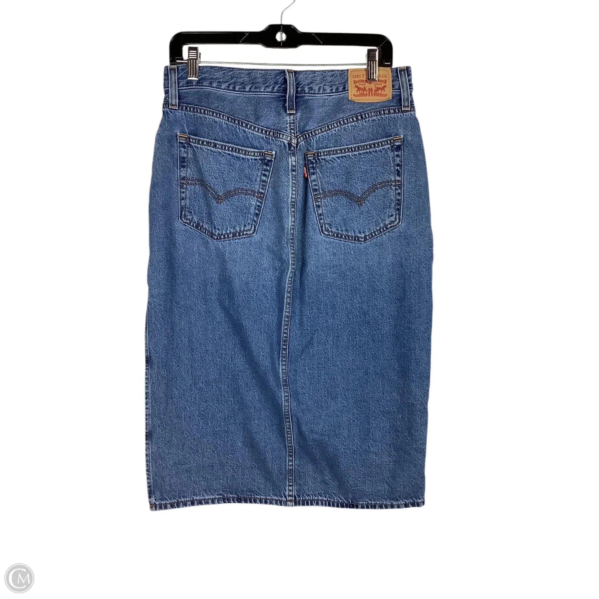 Skirt Midi By Levis In Blue Denim, Size: 10