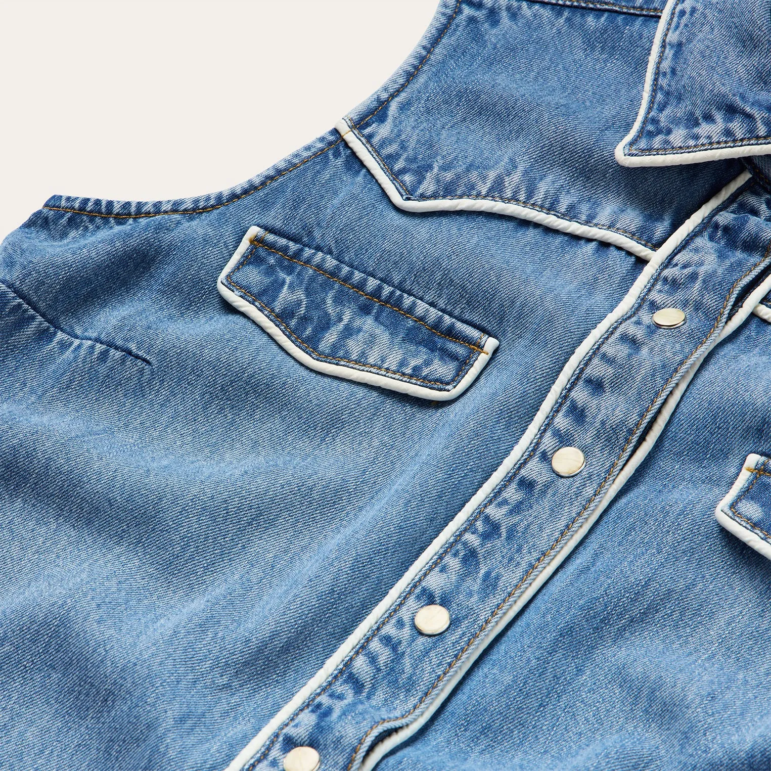 Sleeveless Denim Western Shirt -STETSON