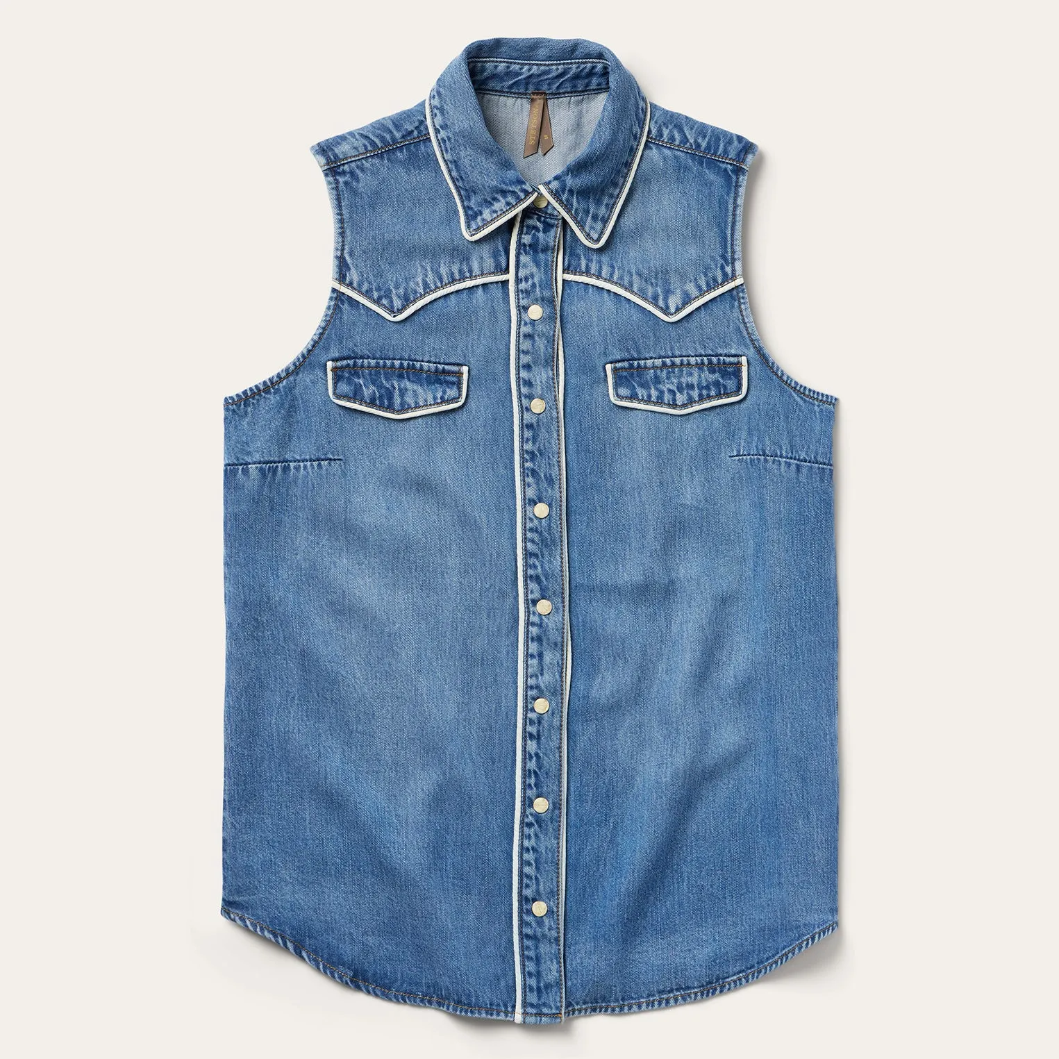 Sleeveless Denim Western Shirt -STETSON