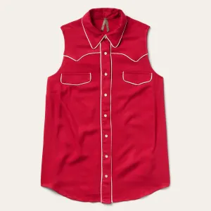 Sleeveless Retro Western Shirt -STETSON
