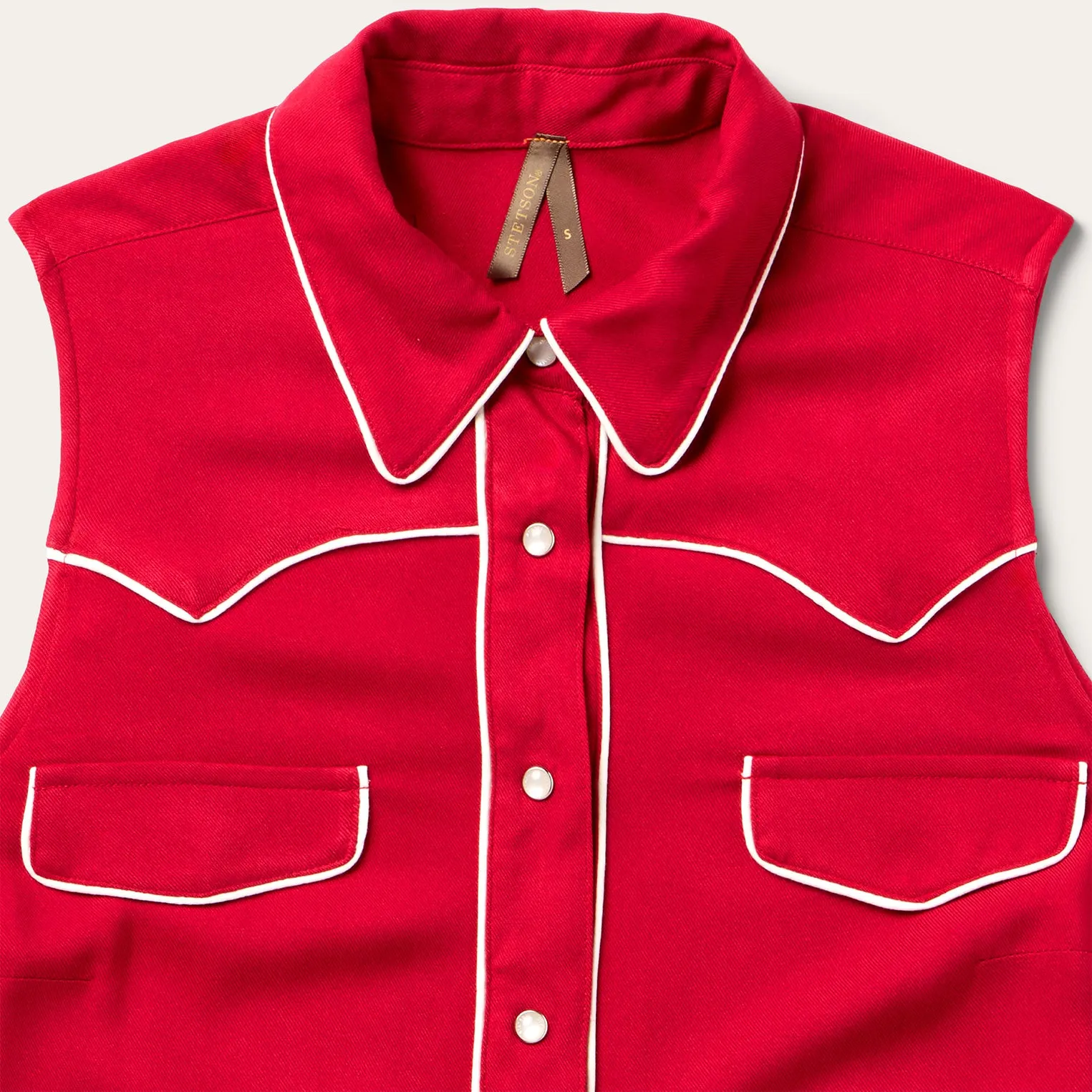 Sleeveless Retro Western Shirt -STETSON