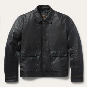 Snap Front Leather Jacket -STETSON