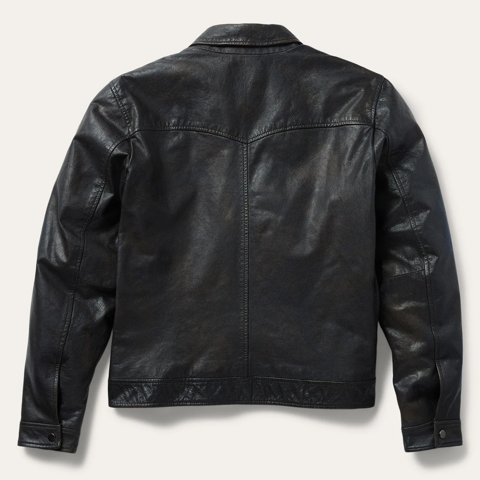 Snap Front Leather Jacket -STETSON