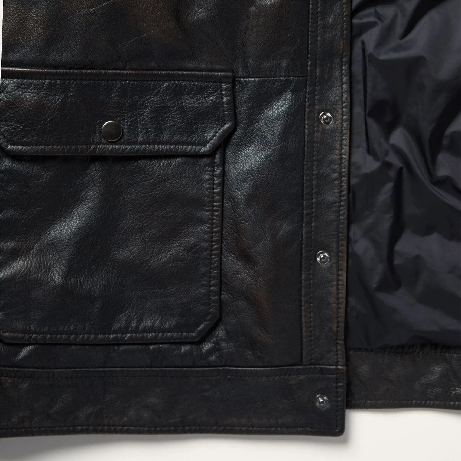 Snap Front Leather Jacket -STETSON