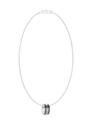 Steel Black Pendant Logo Necklace Guess