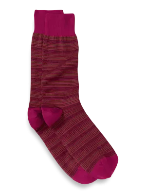 Stripe Cotton Blend Sock - Berry Multi