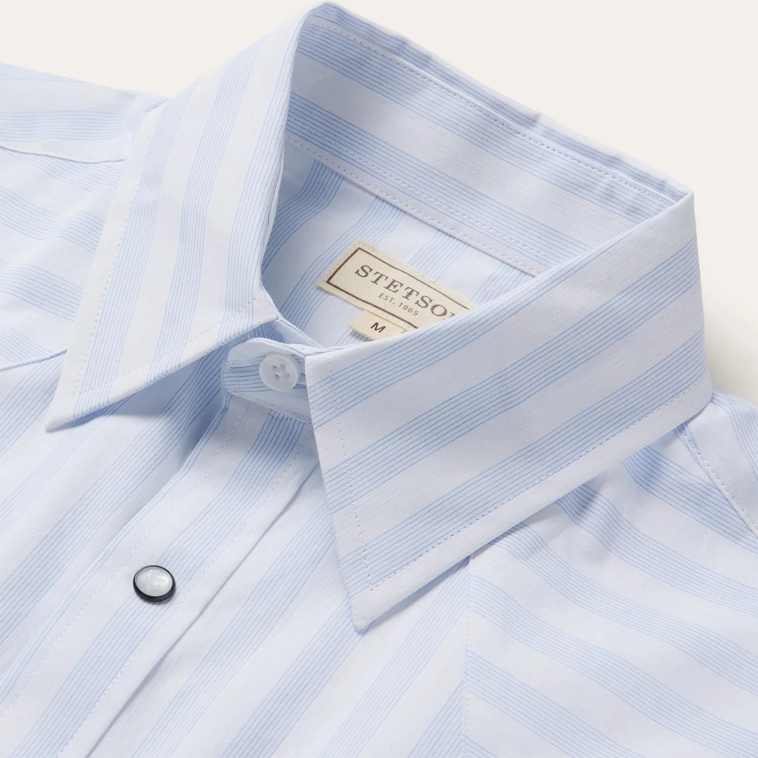 Stripe Oxford Short Sleeve Western Shirt -STETSON