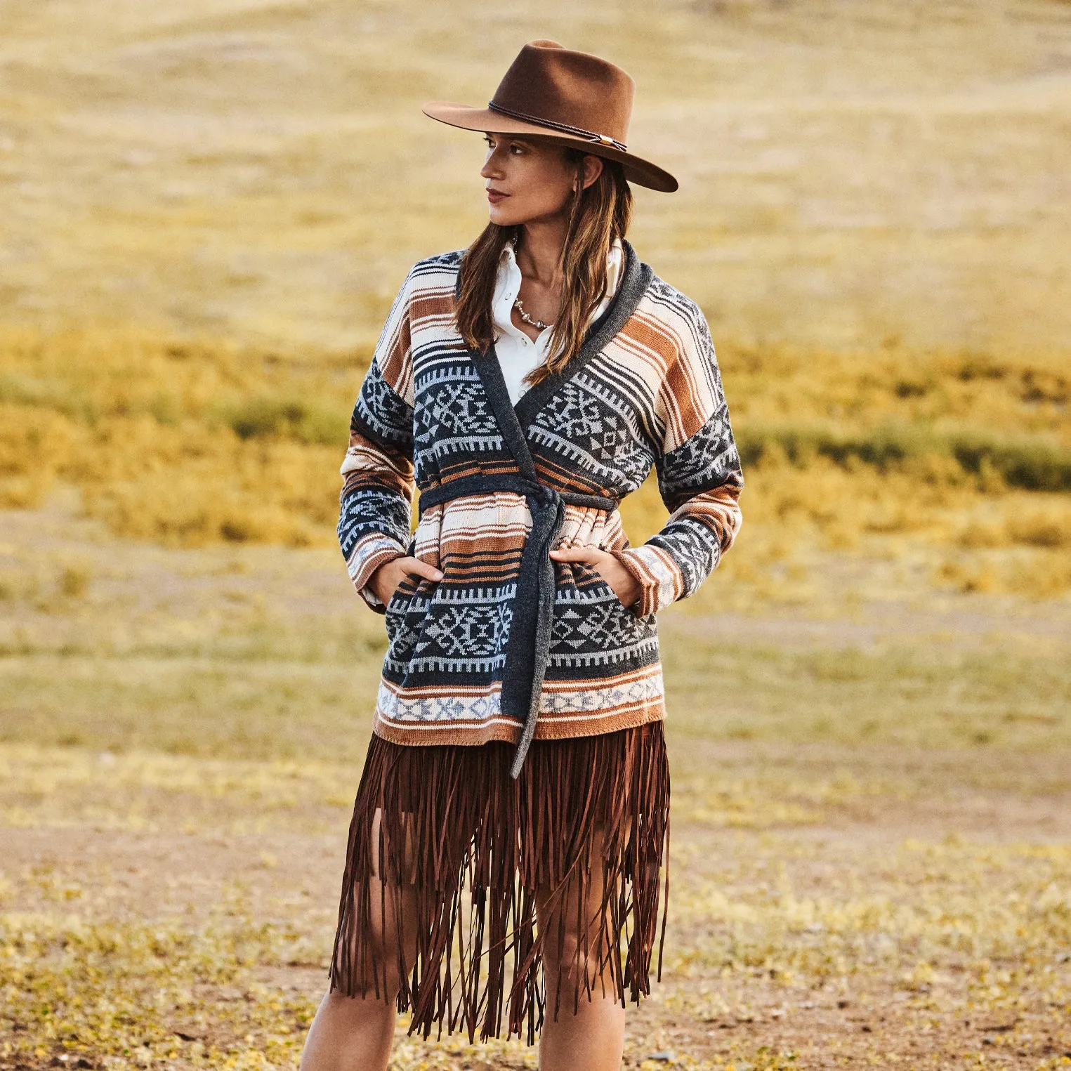Suede Fringed Skirt -STETSON