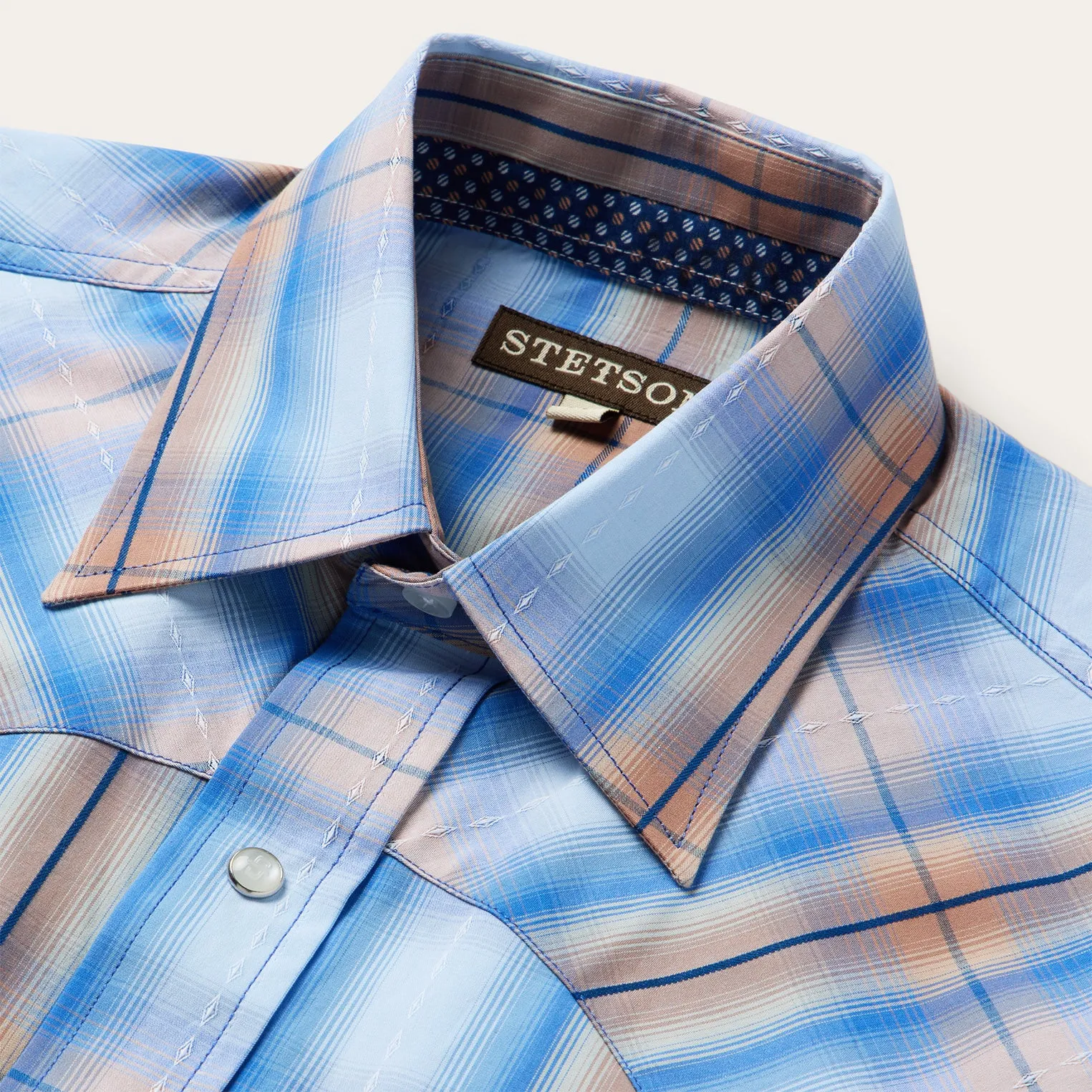 Sunrise Plaid Short-Sleeve Western Shirt -STETSON