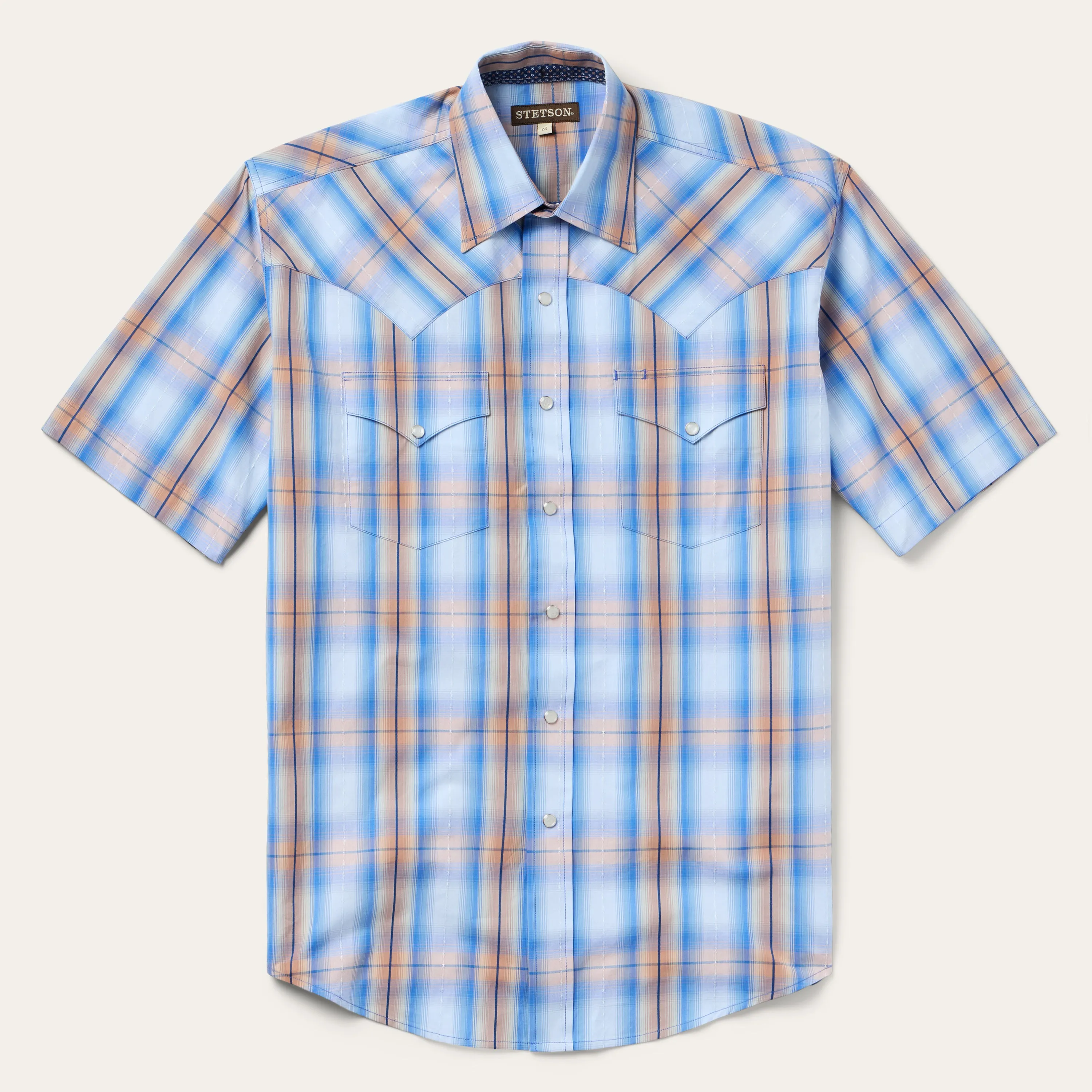 Sunrise Plaid Short-Sleeve Western Shirt -STETSON