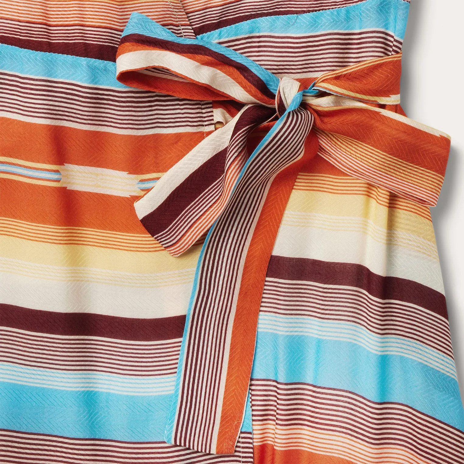 Sunset Serape Print Rayon Herringbone Wrap Front Dress -STETSON