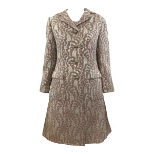 Thalhimers 60s Metallic Brocade Dress and Coat Ensemble
