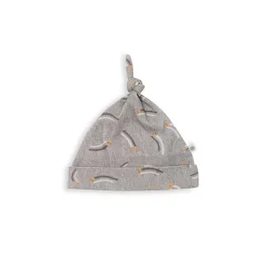 The Bonnie Mob Sunset Tie Top Beanie Hat - Denim Grey