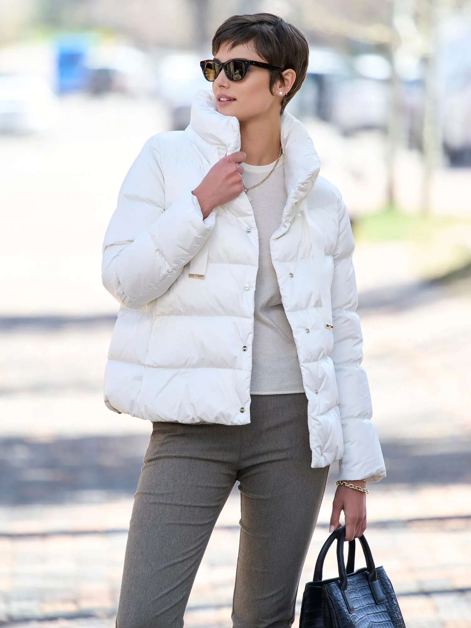 Thea Tec Satin Bomber Jacket